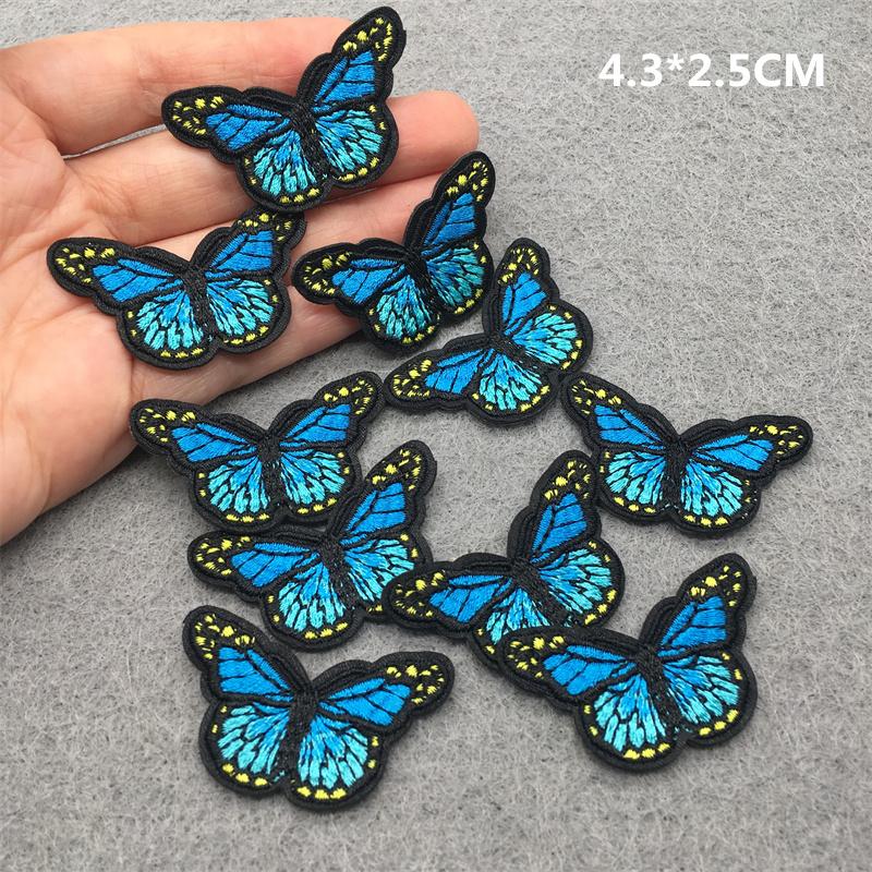 10Pcs Butterfly Patches Applique For Clothing Embroidery Patches On Clothes Diy Ironing Sewing Children Kids Stickers