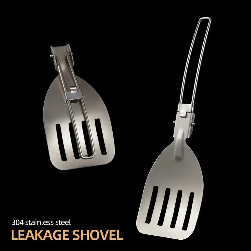 1pcs Outdoor Folding Spatula Camping Portable Stainless Steel Spatula Barbecue Picnic Tableware Mountaineering Travel Spatula
