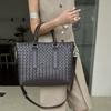 Pravá kůže Tkaná Velkokapacitní Aktovka Tote Bag Pánská Dámská Business Cestování Rameno Crossbody