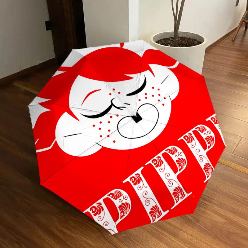 1pc Pippi Longstocking Adventure Automatic Folding Umbrella, Portable Collapsible Design, Casual Outdoor Accessory L1127009