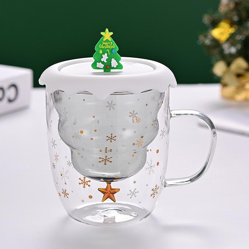 Double-Layer Christmas Wish Cup with Handle – Perfect for Milk, Juice, and More
