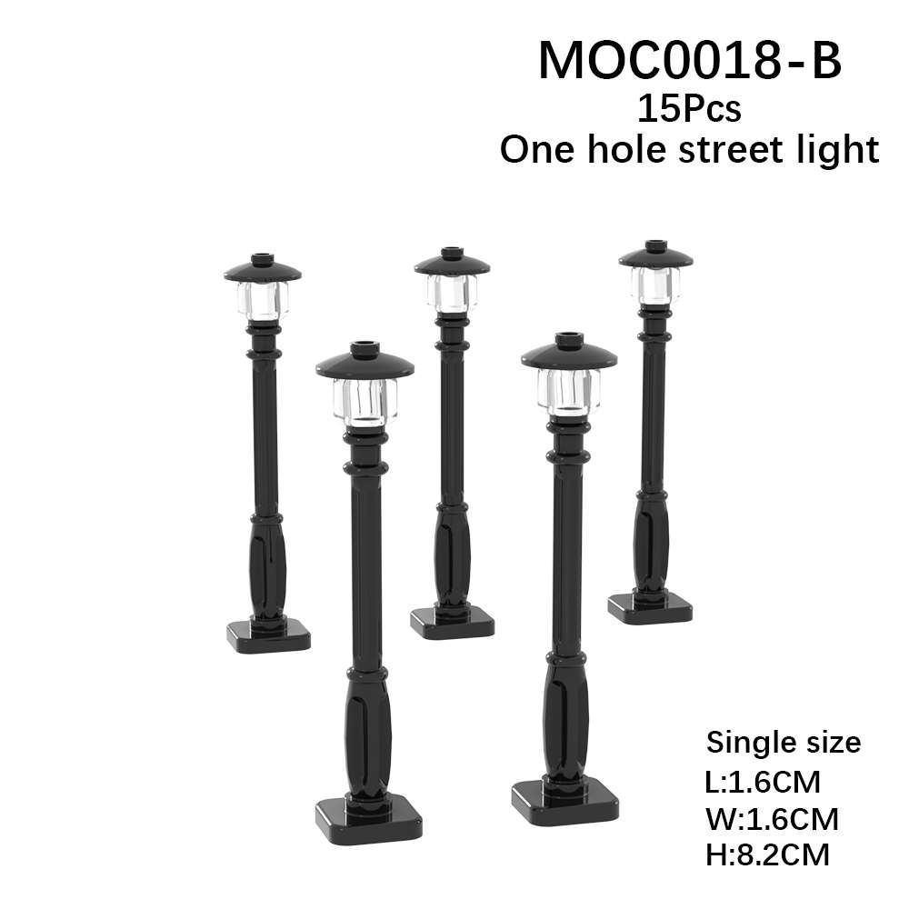 MOC DIY Accessori Parti Piastra Scena Città Blocchi da Costruzione Tronco d'Albero Recinzione Ringhiera Lampione Stradale Semaforo Base Giocattolo A037