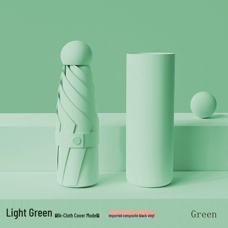 Compact Five-Fold Umbrella: Portable Pocket Sunshade & Rain Parasol for Women, Anti-UV Sunscreen Protection.