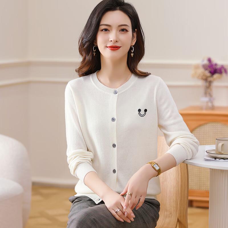 Women's 100% Pure Wool Loose Cardigan Sweater FMLD782