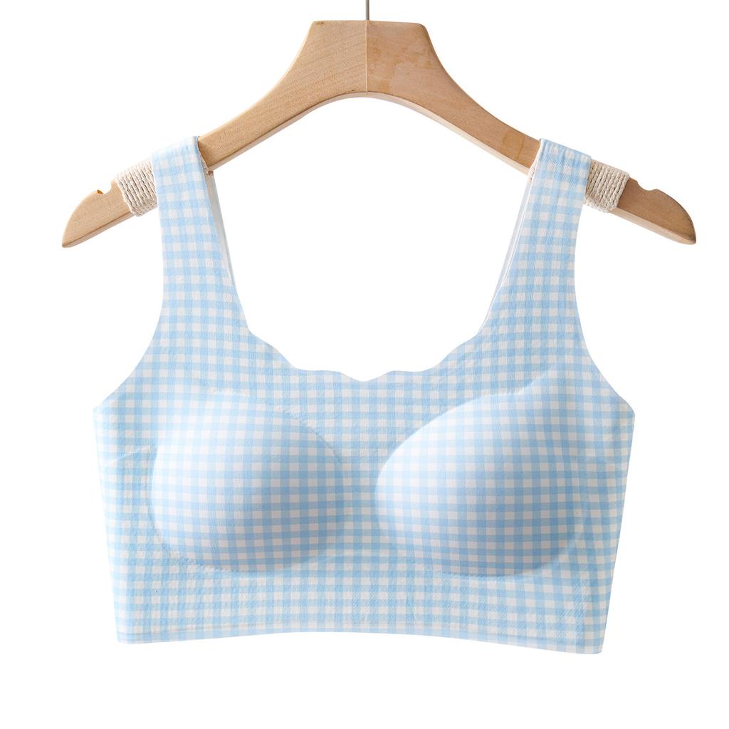 Sweet Girl Seamless Underwear Development Period Middle and High School Students Fixed Cup Upper Support Gathering Comfortable Steel Ring Bra
