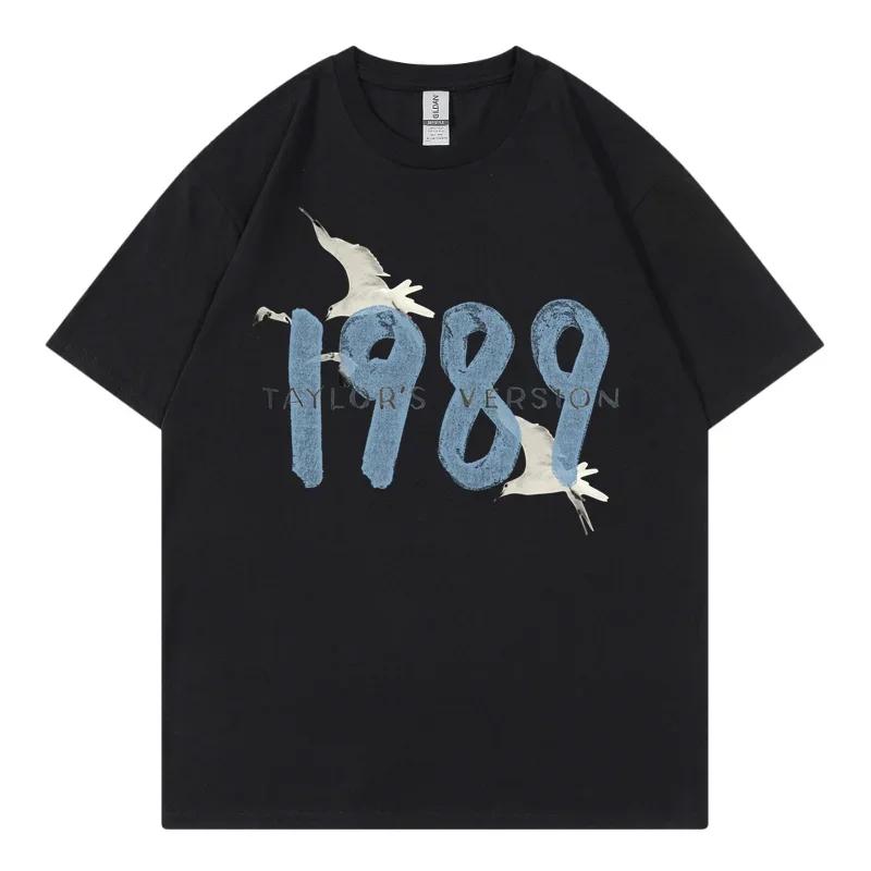 Taylor Swifts 1989 T-Shirts Unisex Damen T-Shirt Geschenk Fans Musikkonzert Kurzarm Unisex Streetwear Kleidung Übergroßes T-Shirt Unisex