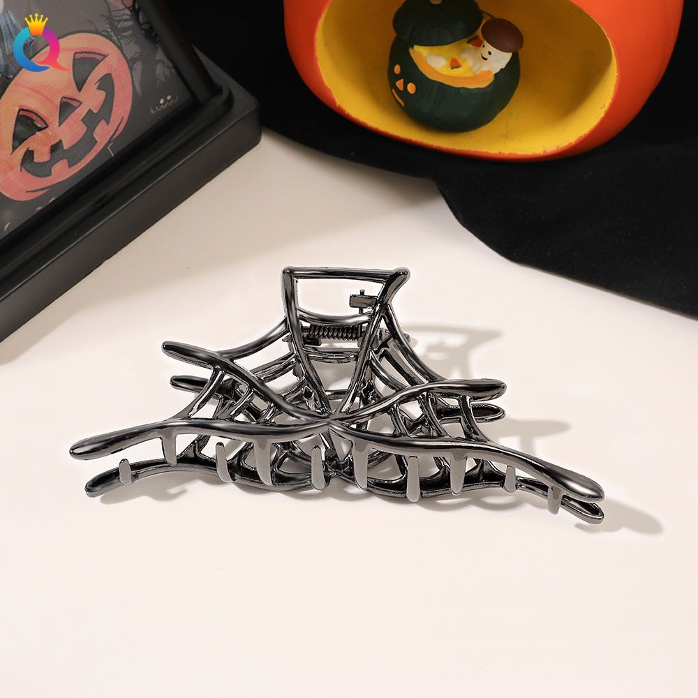 1 Pièce Halloween Pinces à Cheveux Araignée Noire avec Design de Charme Perle, Pinces à Cheveux Métal Gothique Punk Maintien Fort Accessoires Cheveux