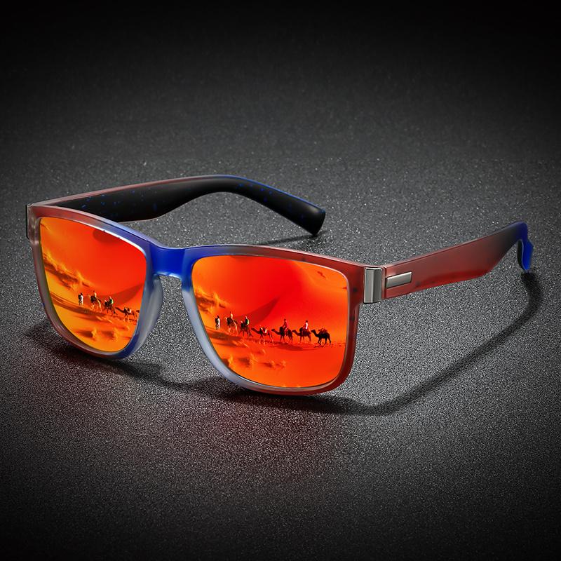 Unisex Square Fashion Glasses With Gradient Color Transition (Green To Pink) - Lightweight Durable Frame For Fashion Eyewear