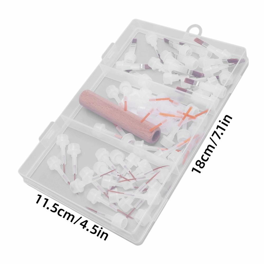 60pcs Wooden Handle Nail Brush Replacement Heads Dip Gel Nail Polish Brush  Salon Or Home Use