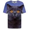 Summer Round Neck 3D Animal Cat Graphic Print Top Fashionable Casual Short Sleeved Men's T-shirts