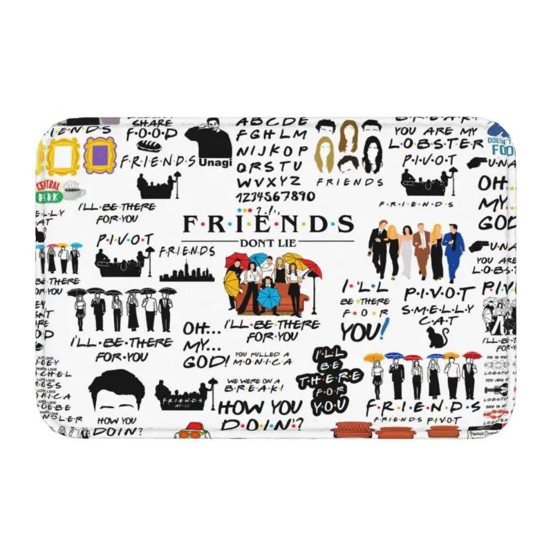 Funny TV Show Friends Collage Front Floor Door Entrance Mats Indoor Bathroom Kitchen Doormat Toilet Carpet Rug