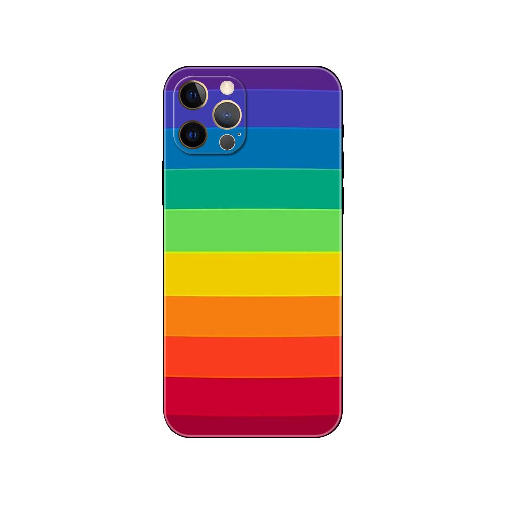 Rainbow Art DIY Phone Case for Iphone 5 5s 2020se 6 6s 7 8 Plus X 10 XR XS 11 12 13 Mini Pro MAX Black Tpu Back Cover