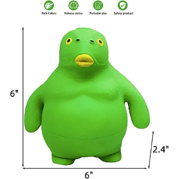 Green Head Fish Toy, Decompress and Squeeze Stress Toy Figure for Adults, Relief Anti-Anxiety Mini Gadget to Relax (Large)