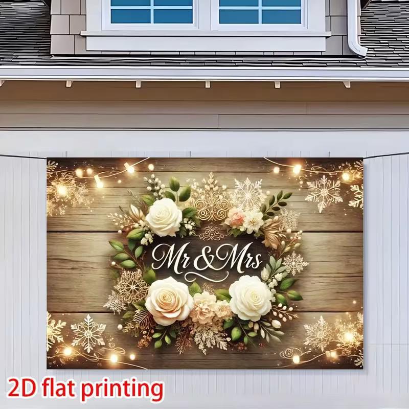 

2D Romantic White Rose Background for Bridal Shower & Engagement 47.2x31.5inch/120*80cm