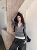 Elegant Korean Style Faux Two-Piece Long-Sleeve Women's T-Shirt, Slimming Base Layer Top - 2025 Autumn Arrival