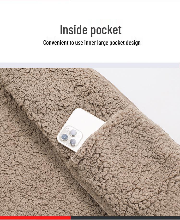Women's Double-Sided Fleece Sherpa Hooded Windproof Velvet Jacket for Autumn and Winter