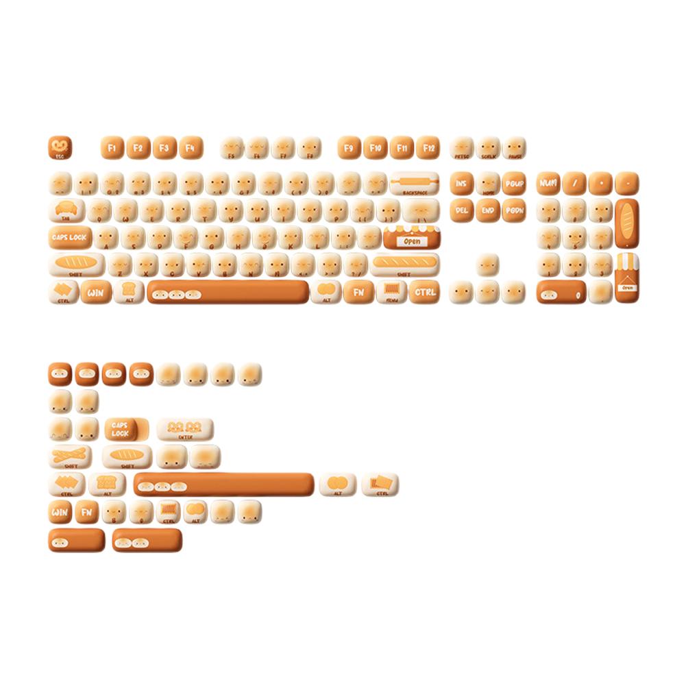 

Колпачок для ключа с темой парового хлеба 139Key PBT Custom Cute Mushroom Cap для механического круглого колпачка MOG Key A0I5 yellow-138pcs