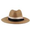 Spring and summer new women's fashion British top hat Panama straw hat outdoor travel sun hat Beach sun hat