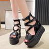 Super High Heel Women Sandals 13cm Inner Height Increase Wedge Sandals for Women Peep-toe Platform High Heeled Sandals Sandalias