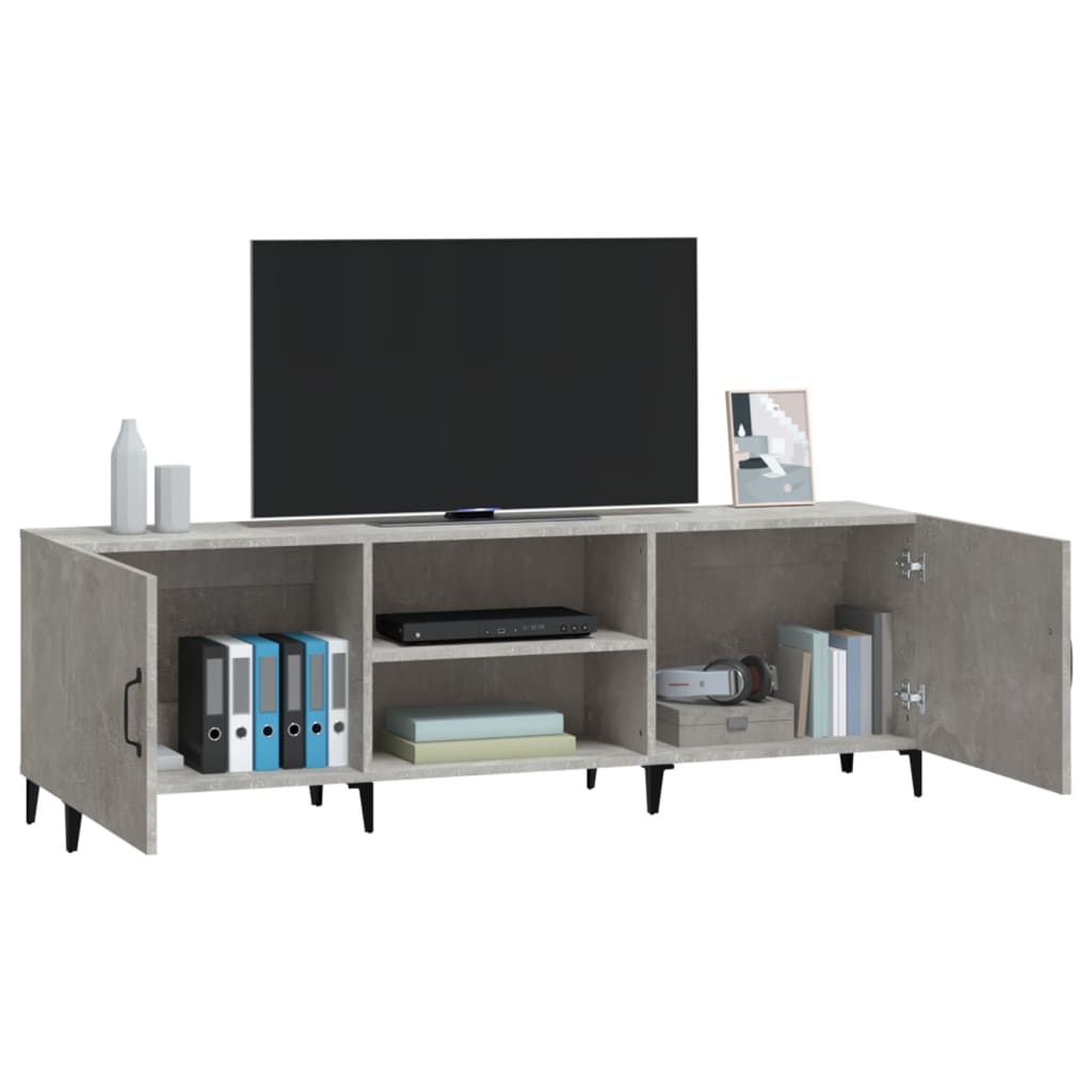 TV Stand Concrete Grey 150 x 30 x 50 cm Particleboard