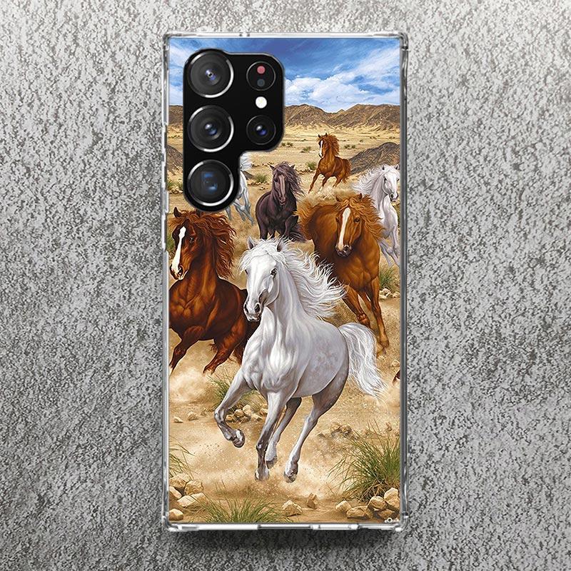 Horse Great Beauty Galloping Phone Case For Samsung Galaxy S25 S24 S23 Ultra S22 Plus S21 S20 FE S10 + S25Ultra S24U Soft Cover