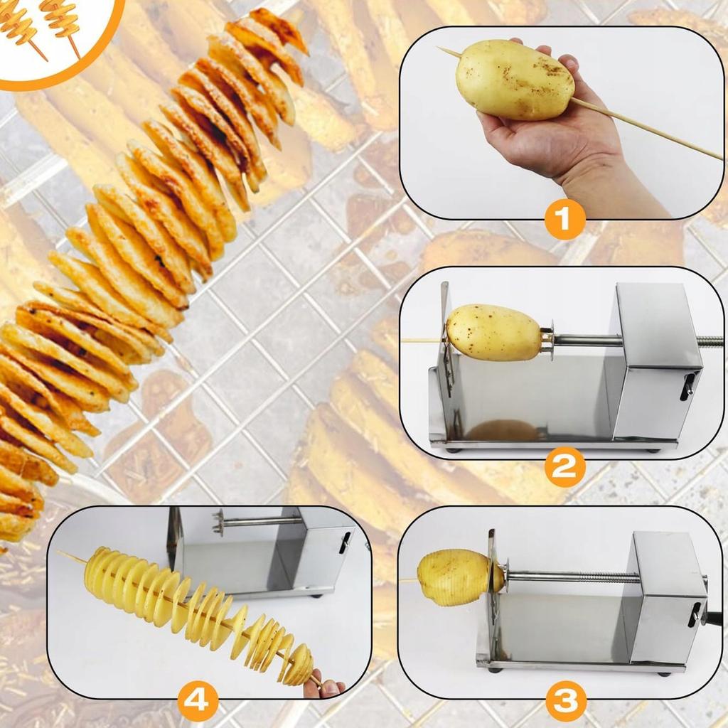 Macchina professionale per patate a spirale su bastoncino