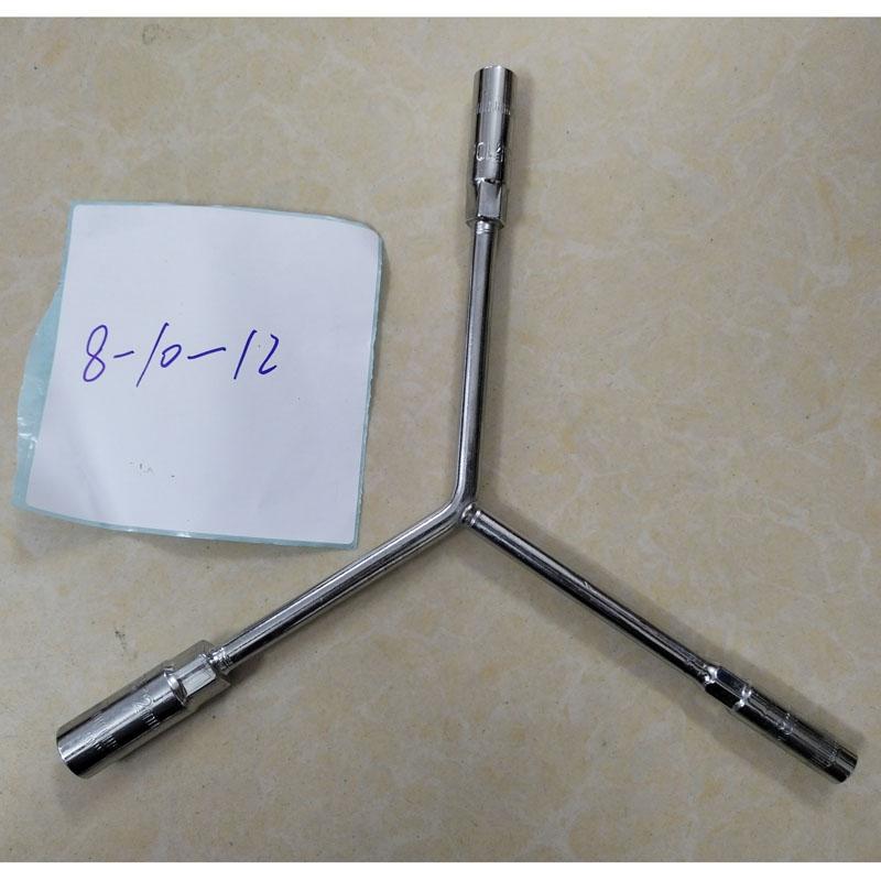 Triple Square Socket Wrench Set with Extension Bar Multi-Purpose Y-Type Hex Bit Sockets for Motorcycle Car Repair Tools