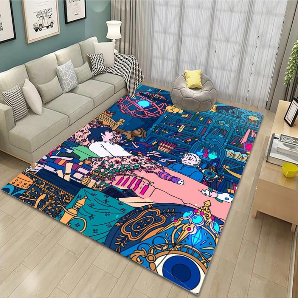 Japońskie Anime Scena Nocna Dywany Mata Podłogowa do Zabawy dla Dzieci Super Nadruk Dywany Nowoczesny Wystrój Salonu Domowego Zmywalny Dywan Podłogowy