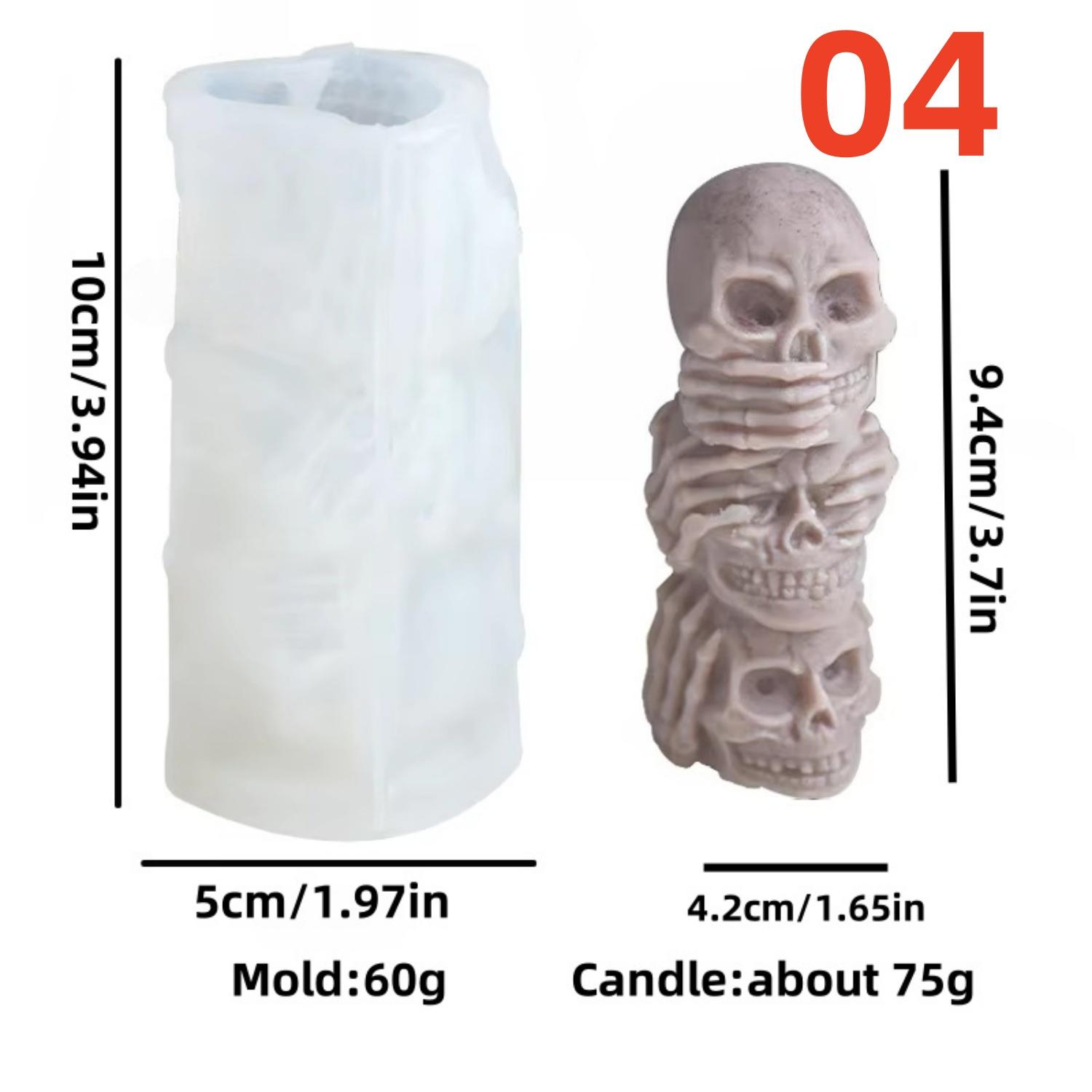 

1PC Halloween Silicone Skull Head Mold Candle Resin Casting Home Decor Aromatherapy Plaster Craft Candle Gift Making Tool