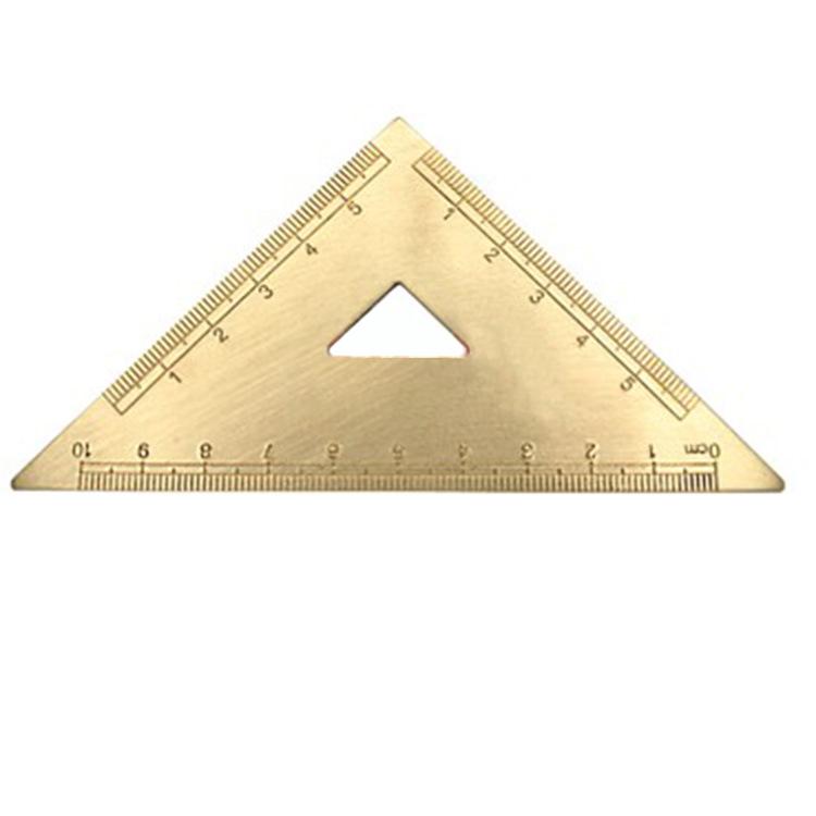 Mosazné pravítko studentské geometrie, čtvercové trojúhelníkové pravítko, půlkruhové pravítko, úhloměr, nástroj na měření úhlu pravítka