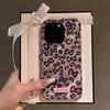 Pink Leopard Print Phone Case for IPhone 16 15 14 Pro Max 13 12 11 Pro Max16e  8 7 Plus SE  XS XR X Tinfoil Pattern Cover