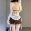 Women's Three-Piece Bikini Set with Long Sleeve Sun Protection and Cake Skirt