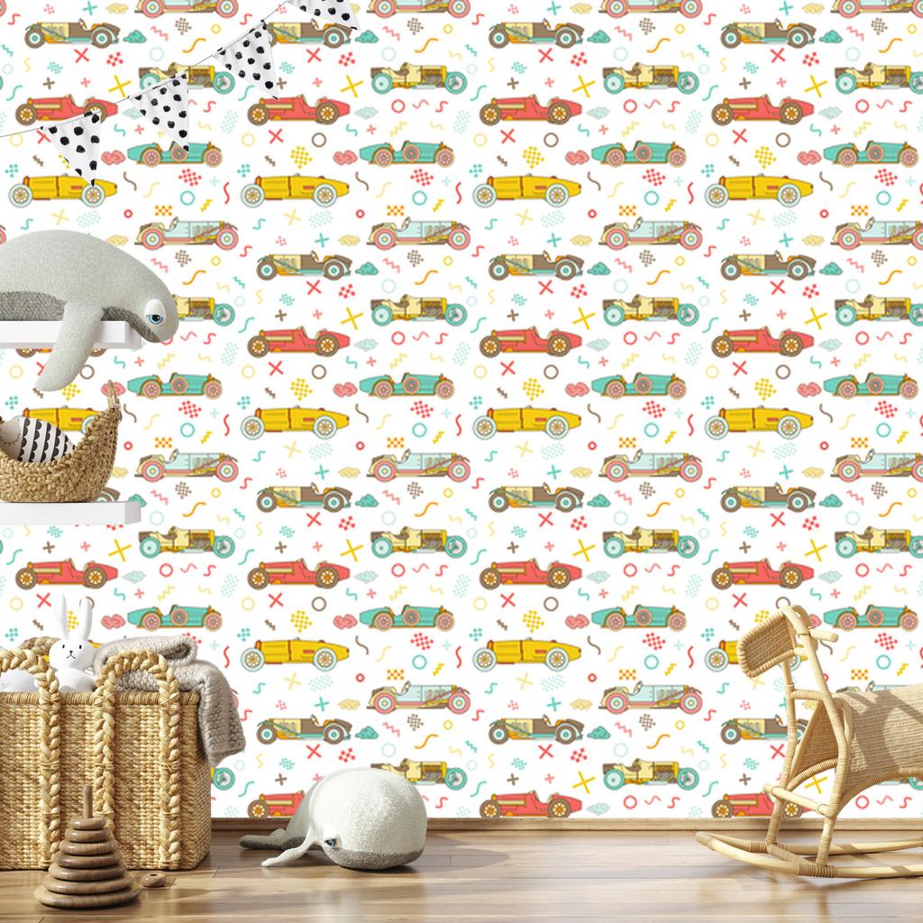 Vintage Racing Cars Wallpaper for Living Room and Bedroom 50x1000