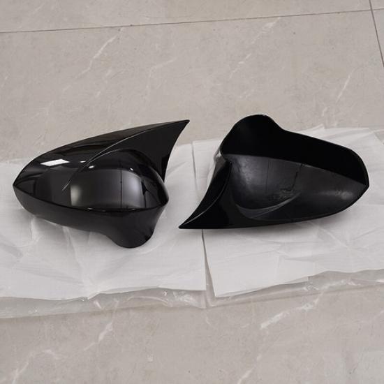 Glossy Black Side Mirror Cover Cap For Seat Leon MK2 FR Cupra Ibiza MK4 2009-12