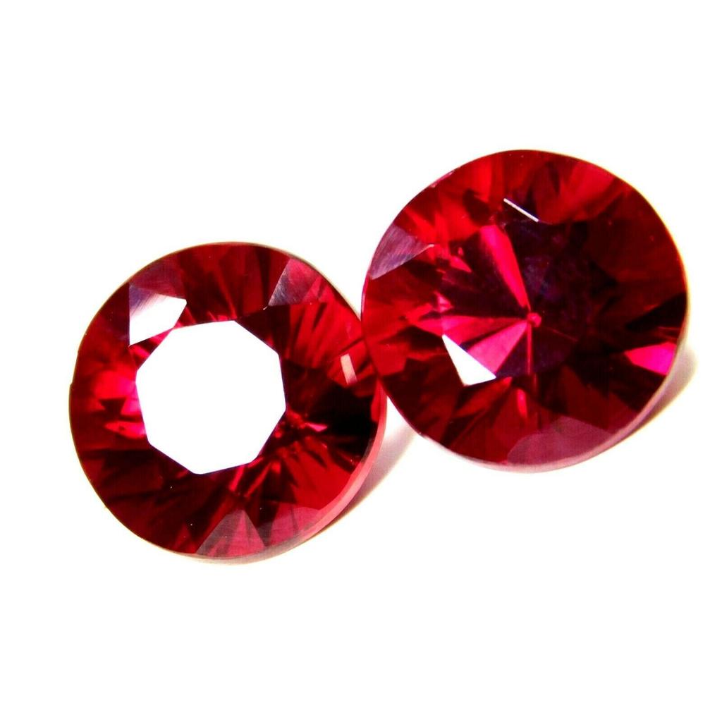 Natural Red Ruby Loose Gemstone 16.70 Ct Pair Round Cut for Jewelry Making and Gem Collections