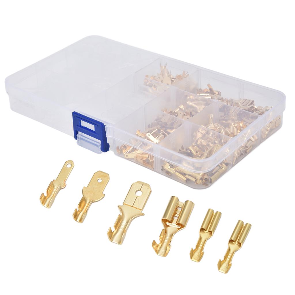 Wire Terminals Assortment Kit Male Female Spade Butt Connectors with Insulating Sleeve Set