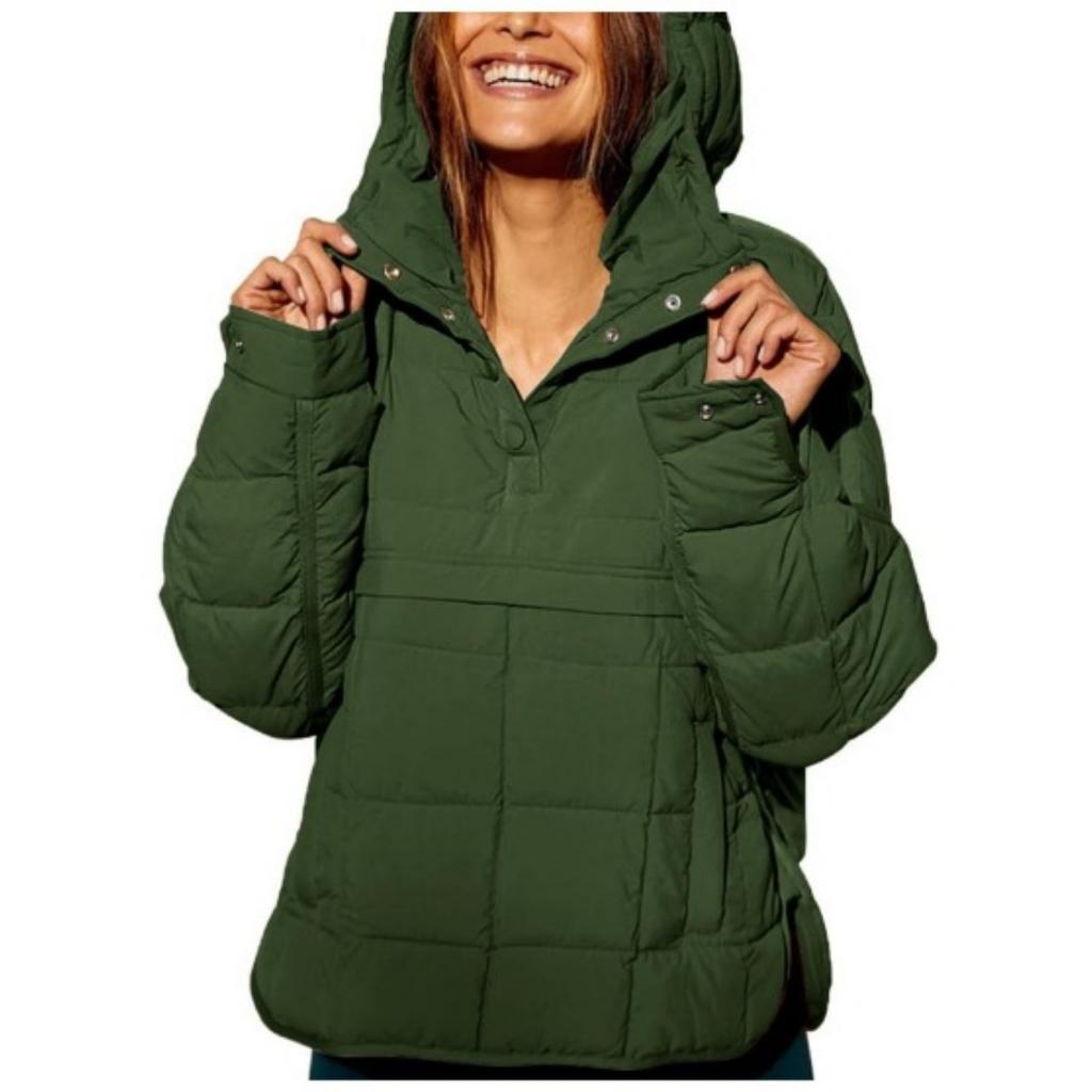 Damen Baumwolljacke in Unifarbe mit Kapuze, locker geschnitten, langärmlig, Baumwoll-Pulloverjacke, lässig, Kapuzenjacke