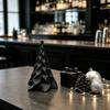Compact Seasonal Shelf Ornament 3D Printed Pleated Christmas Tree Ornament, Small Wavy Desktop Mini Decoration with Star Topper for Holiday