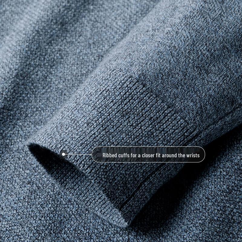 Hengyuanxiang Men's Faux Two-Piece Wool Blend Pullover