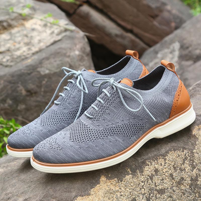 Men's lace-up business casual shoes lightweight non-slip soft-soled formal shoes wide-soled Europe