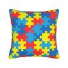 Autism Awareness Blue Puzzle Piece Pattern Pillow Case Graphic Pillow Cover For Sofa Bedroom Home Decor Fashion Pillowcases
