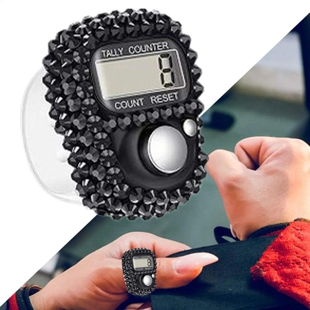 Digitaler Klickzähler mit Diamant-Dekor, verstellbarer Riemen, Klicker für Zählungen, Personen zählen