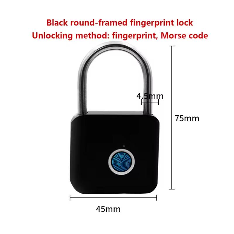 Portable Biometric Padlock Intelligent Fingerprint Unlock Outdoor Waterproof and Rust-Resistant Electronic Anti-Theft Lock