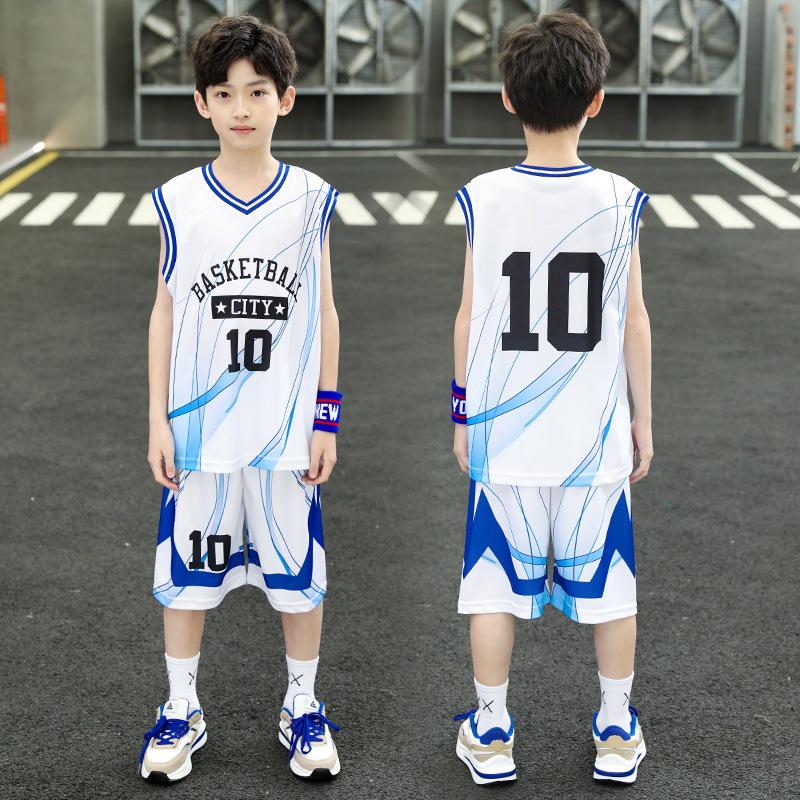 

Big Kids Quick-Dry Basketball Jersey and Shorts Set for Boys 140 cm