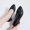 Mom shoes spring and autumn soft leather single shoes soft sole round head women's shoes medium heel thick heel ladyshoes shallow mouth 