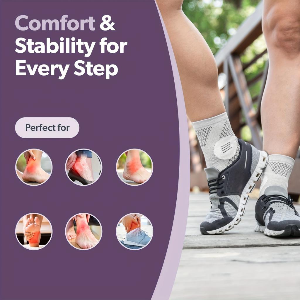 Ankle Socks with Arch and Ankle Support - Toe Less Design with Elastic Foot Support, Suitable for Daily Wear and Outdoor Activities