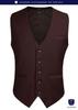 HISDERN Suit Wedding Business Stylish with Slim Formal Wear Men's Vest, Vest, Vest, V-Neck Buckle, Fit, (Brown/XL) V-01