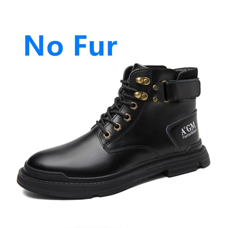 Brand Winter Mens Fur Army Military Boots Casual Leather Shoes Fashion Designer Motorcycle Man Boots Botas Warm Outdoor Footwear