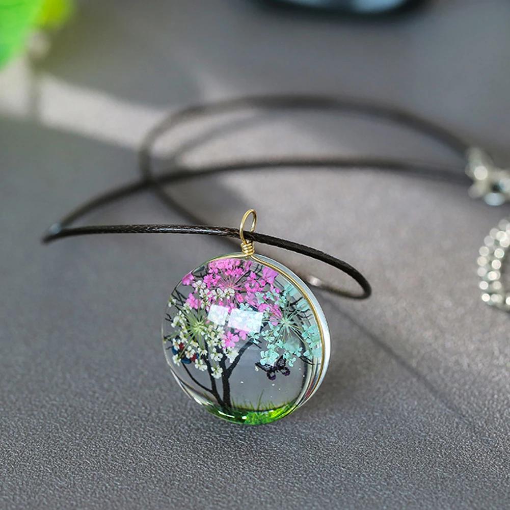 Auto Innen Rückspiegel Hängeanhänger Getrockneter Lebensbaum Auto Handwerk Dekoration Anhänger Glaskugel Dekor Autozubehör