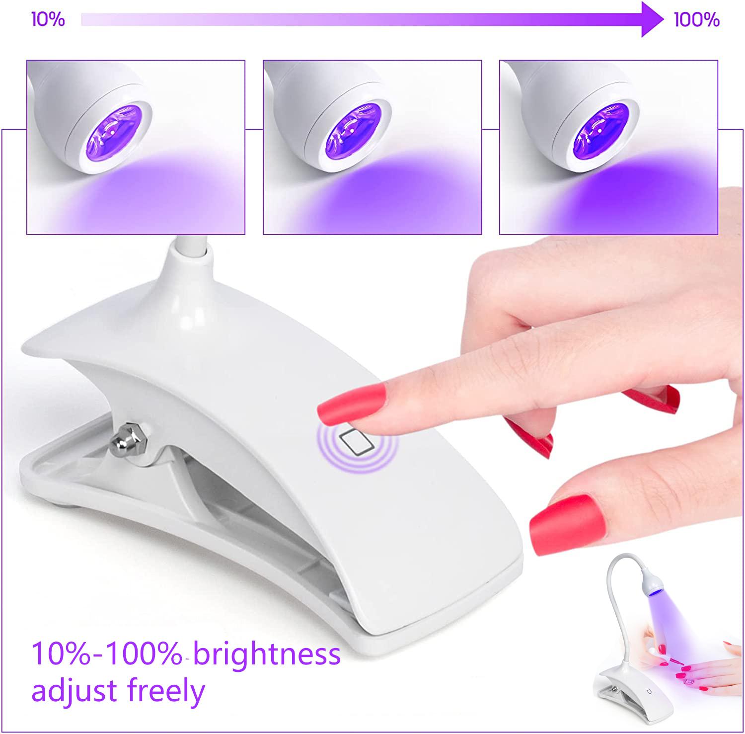 

Мини-УФ-лампа для ногтей, светодиодная лампа, сушилка, ультрафиолетовый сенсорный экран, гибкий зажим для стола, USB-инструменты для отверждения геля, маникюра и педикюра